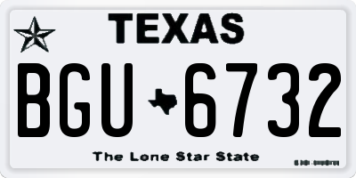TX license plate BGU6732
