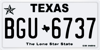 TX license plate BGU6737