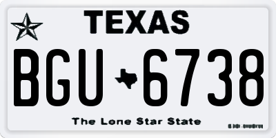 TX license plate BGU6738