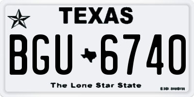 TX license plate BGU6740