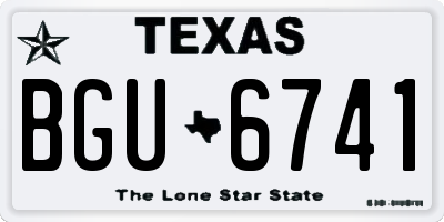 TX license plate BGU6741