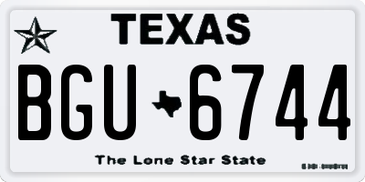 TX license plate BGU6744