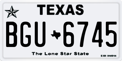 TX license plate BGU6745