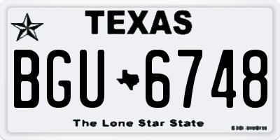 TX license plate BGU6748
