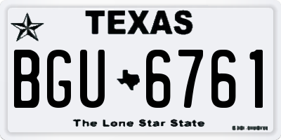 TX license plate BGU6761