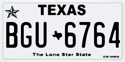 TX license plate BGU6764