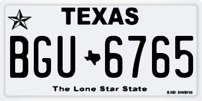 TX license plate BGU6765