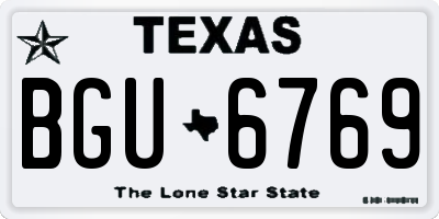 TX license plate BGU6769