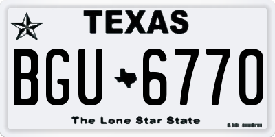 TX license plate BGU6770