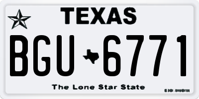 TX license plate BGU6771