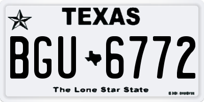 TX license plate BGU6772