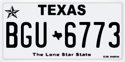 TX license plate BGU6773
