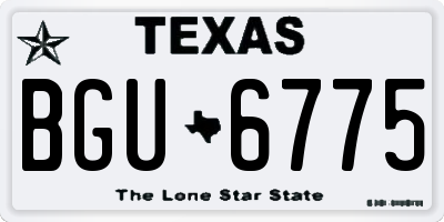 TX license plate BGU6775