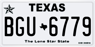 TX license plate BGU6779