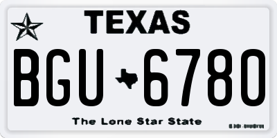 TX license plate BGU6780