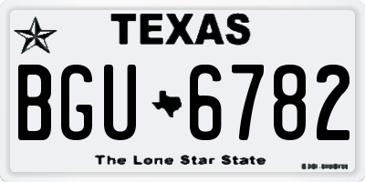 TX license plate BGU6782