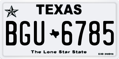 TX license plate BGU6785