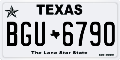TX license plate BGU6790