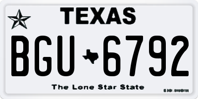 TX license plate BGU6792