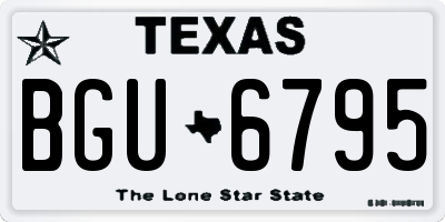 TX license plate BGU6795
