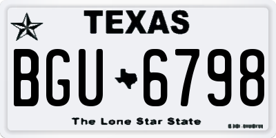 TX license plate BGU6798