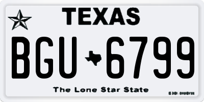 TX license plate BGU6799