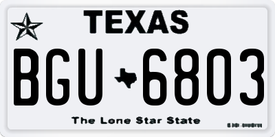 TX license plate BGU6803