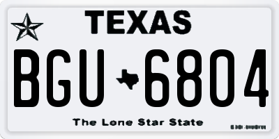 TX license plate BGU6804