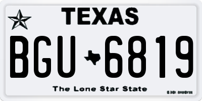 TX license plate BGU6819