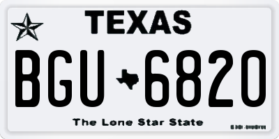 TX license plate BGU6820