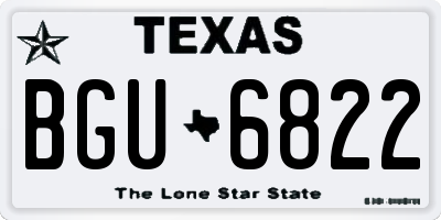 TX license plate BGU6822