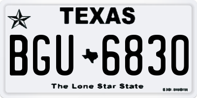 TX license plate BGU6830