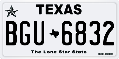 TX license plate BGU6832