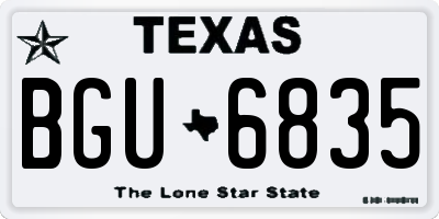 TX license plate BGU6835