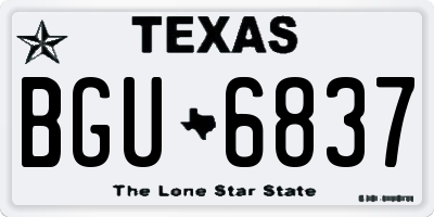 TX license plate BGU6837