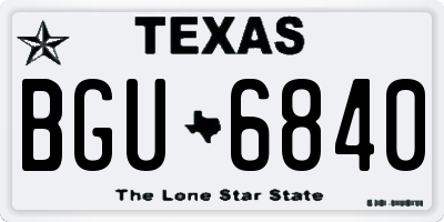 TX license plate BGU6840