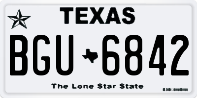 TX license plate BGU6842