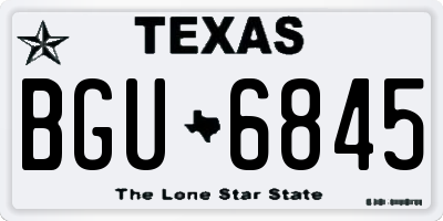 TX license plate BGU6845