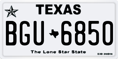 TX license plate BGU6850