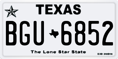 TX license plate BGU6852
