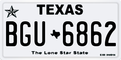 TX license plate BGU6862
