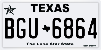 TX license plate BGU6864