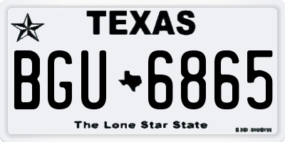 TX license plate BGU6865