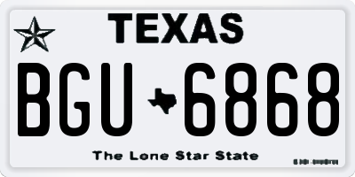 TX license plate BGU6868
