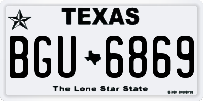TX license plate BGU6869