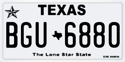 TX license plate BGU6880