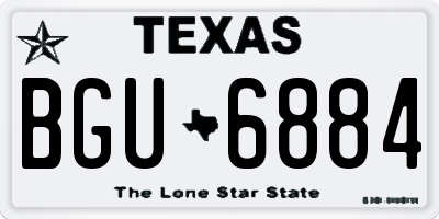 TX license plate BGU6884
