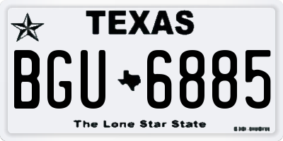 TX license plate BGU6885
