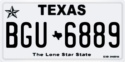 TX license plate BGU6889
