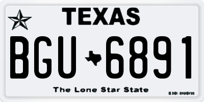 TX license plate BGU6891